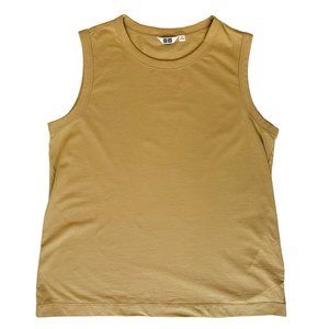 Uniqlo WOMEN U AIRism Cotton sleeveless yellow tank top (Size Large)